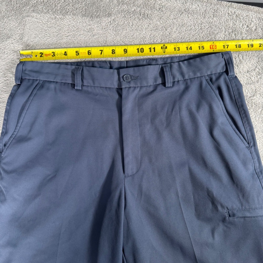 Pebble Beach Performance Golf Shorts Mens 34 Navy Blue Flat Front Utility Pocket - Picture 5 of 8